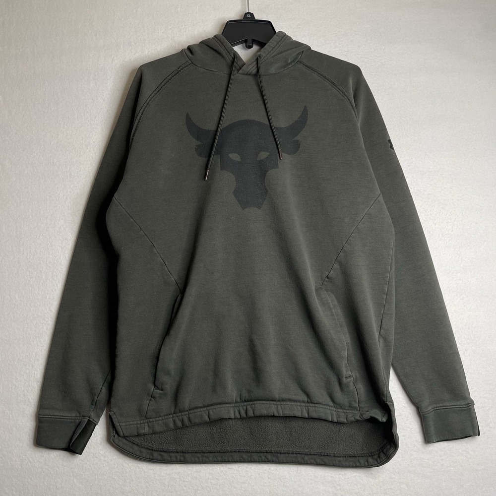 Under Armour Project Rock Loose Cold Gear Men's L Green Hoodie Sweater Gym Lift